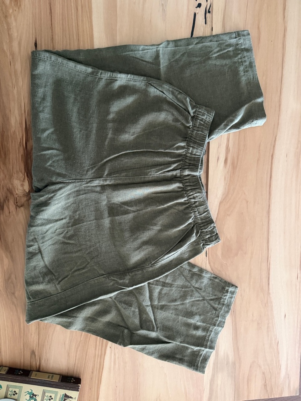 Patagonia Olive-Style Elastic Waist Wide-Leg Pants